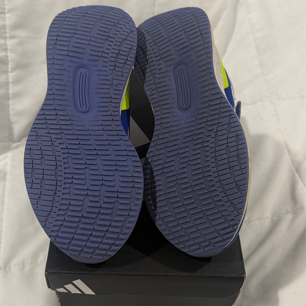 Adidas Kids Sneakers in Blue and Neon Yellow - Picture 8 of 8